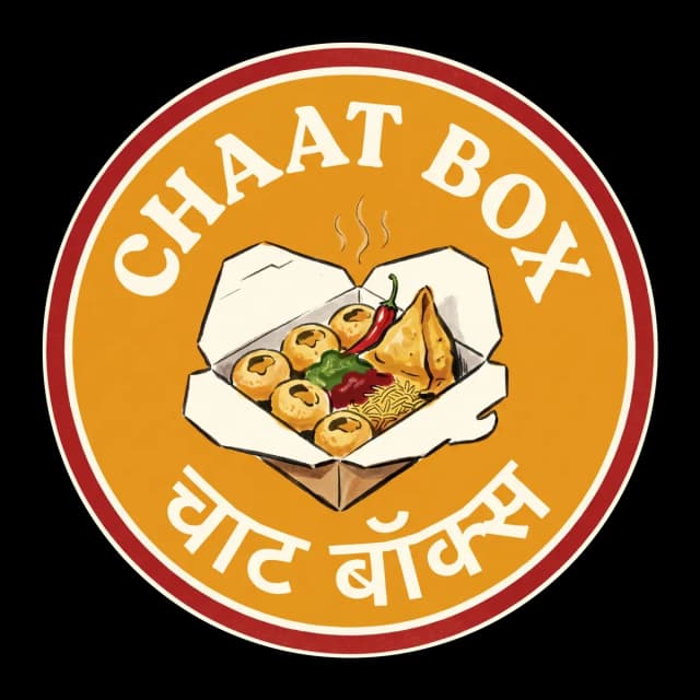 CHAAT BOX — circular brand badge