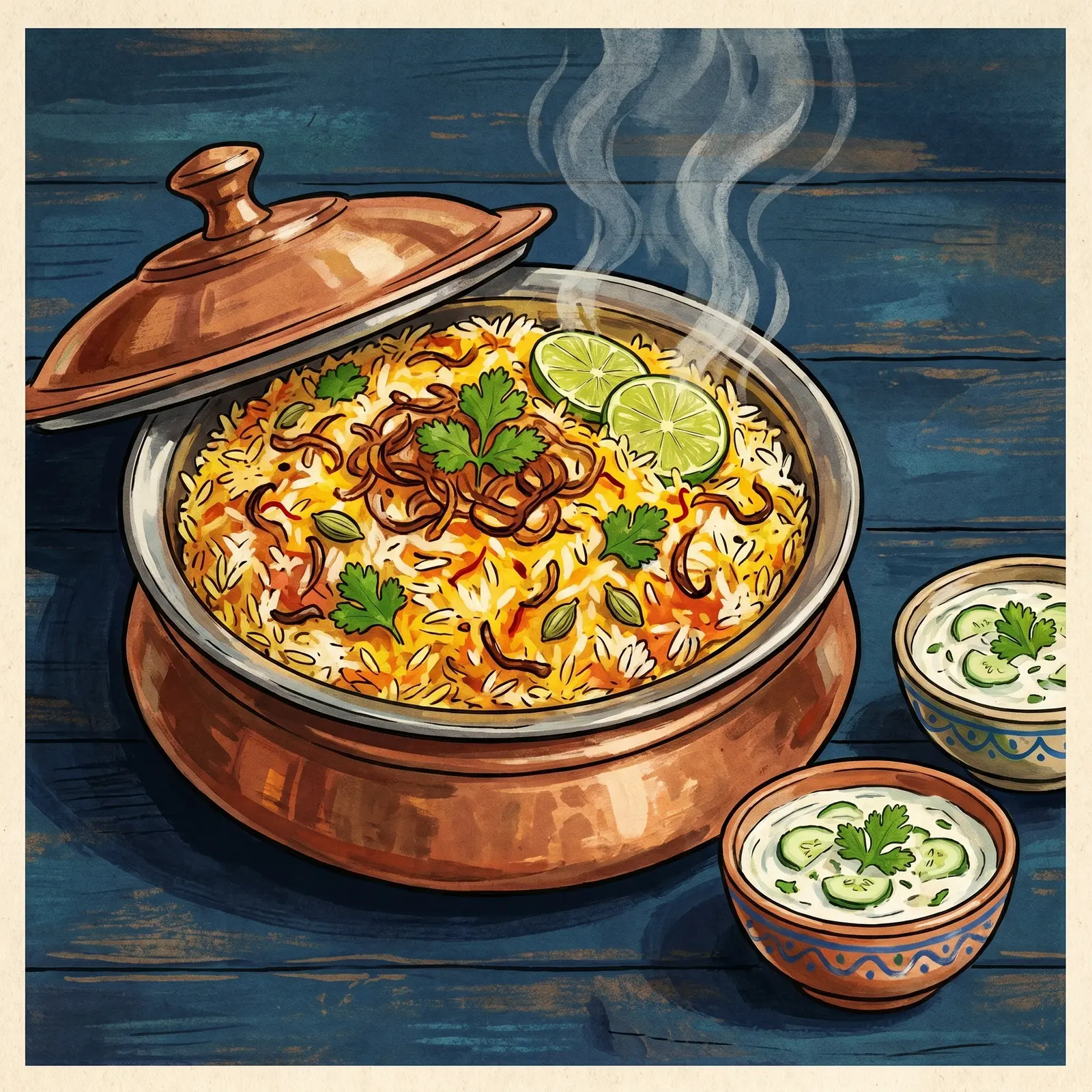 BIRYANI · SIX-HOUR RICE illustration